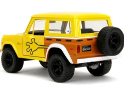 1973 Ford Bronco Yellow with Graphics and SpongeBob SquarePants Diecast Figure 