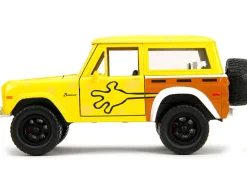 1973 Ford Bronco Yellow with Graphics and SpongeBob SquarePants Diecast Figure 