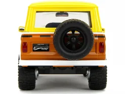 1973 Ford Bronco Yellow with Graphics and SpongeBob SquarePants Diecast Figure 