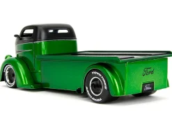 1947 Ford COE Flatbed Truck Green Metallic and Matt Black
