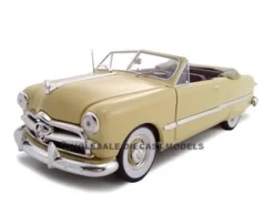 1949 Ford Convertible Convertible Creamy Yellow 1/24 Diecast Model Car Unique Replicas 18583