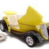 1934 Ford Convertible Custom Yellow 1/24 Diecast Car Unique Replicas 18545