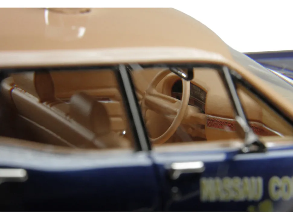 1970 Ford Country Squire Wagon Police Car "Nassau County Police Department" Blue and Tan Limited Edition to 200 pieces Worldwide 1/43 Model Car by Goldvarg Collection
