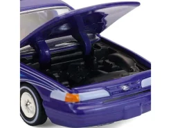 1992 Ford Crown Victoria Lowrider Blue with Graphics and Lightbar "California Lowriders" Series 7 1/64 Diecast Model Car by Greenlight