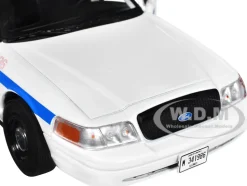 2008 Ford Crown Victoria Police Interceptor CAPS White Blue Stripes Chicago Police Department Hot Pursuit Series 1/24 Diecast Model Car Greenlight 85533