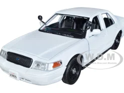 2010 Ford Crown Victoria Police Interceptor Unmarked White Custom Builder's Kit Series 1/24 Diecast Model Car Motormax 76469