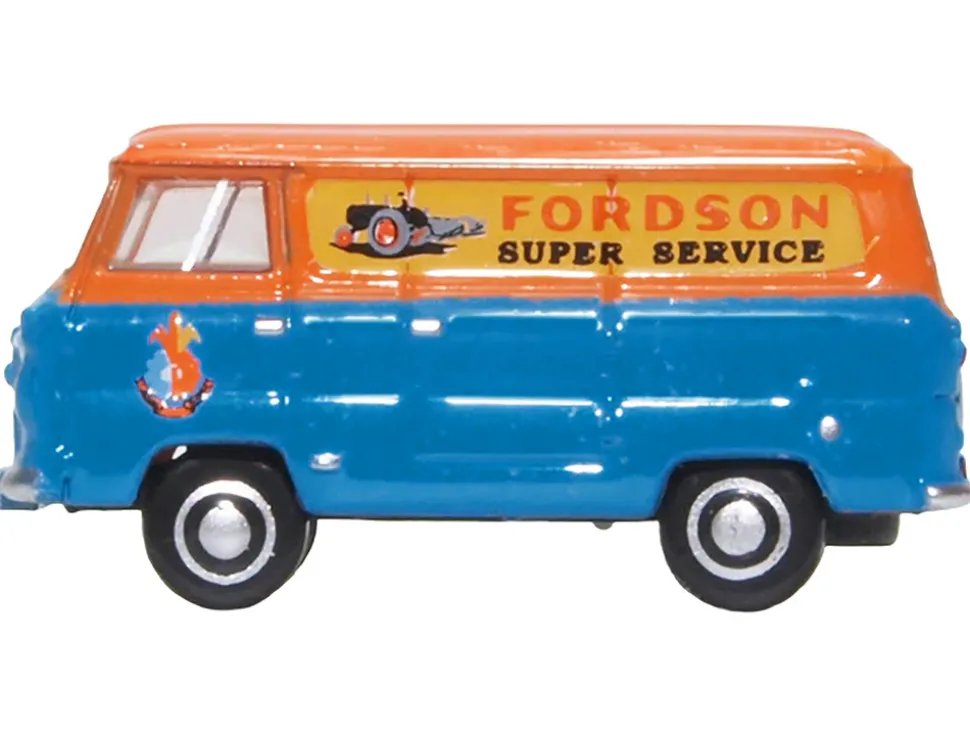 Ford 400E Van RHD (Right Hand Drive) "Fordson Super Service" Blue and Orange 1/148 (N) Scale Diecast Model Car by Oxford Diecast