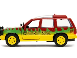Ford Explorer Red and Yellow with Green Graphics Jurassic Park 1993 Movie 30th Anniversary Hollywood Rides Series 1/32 Diecast Model Car Jada JA31956