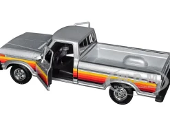 1979 Ford F-150 Custom Pickup Truck Silver Metallic with Side Stripes 