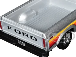 1979 Ford F-150 Custom Pickup Truck Silver Metallic with Side Stripes 