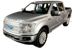 2019 Ford F-150 Limited Crew Cab Pickup Truck Metallic Silver 1/24 1/27 Diecast Model Car Motormax 79364