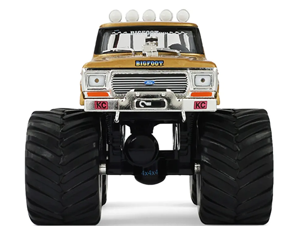 1979 Ford F-250 Monster Truck "Bigfoot #1 50th Anniversary" Gold Metallic "Kings of Crunch" Series 1/43 Diecast Model Car by Greenlight