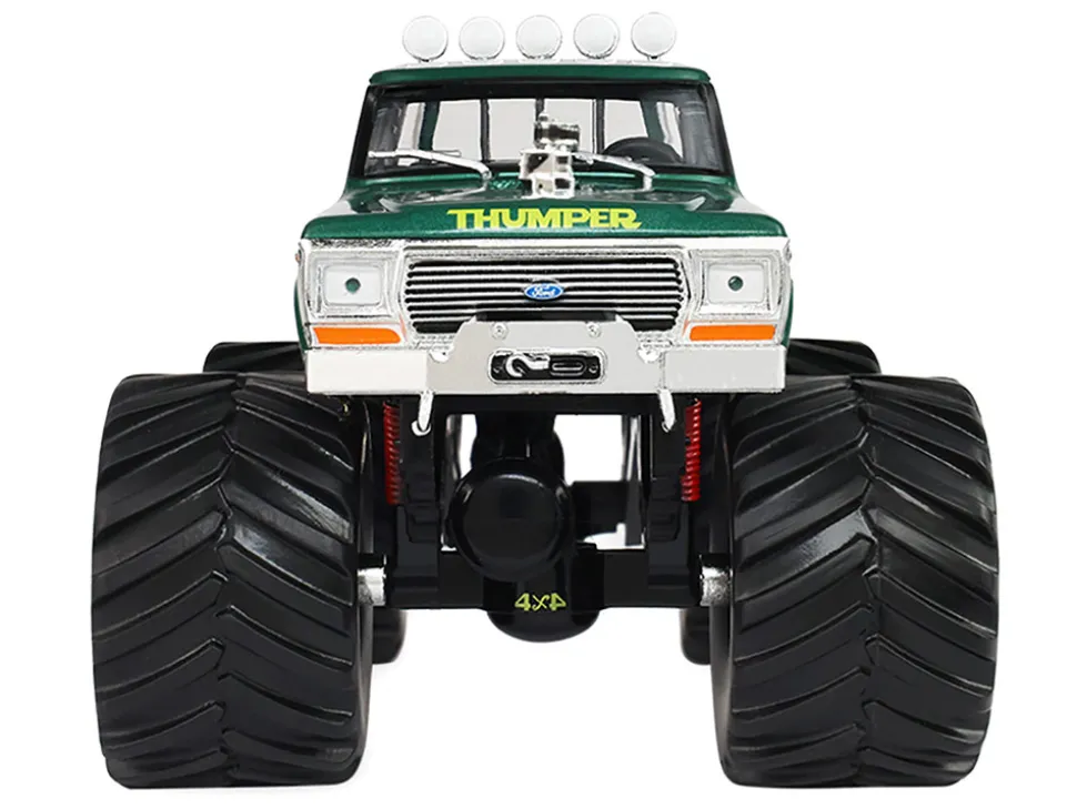 1975 Ford F-250 Monster Truck with 66-Inch Tires "Thumper" Green Metallic "Kings of Crunch" Series 1/43 Diecast Model Car by Greenlight