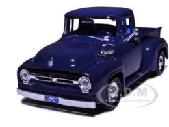 1956 Ford F-100 Pickup Blue 1/24 Diecast Model Car Motormax 73235