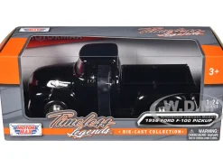 1956 Ford F-100 Pickup Truck Black 1/24 Diecast Model Motormax 73235