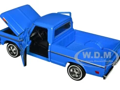 1972 Ford F 100 Pickup Truck Blue Timeless Legends Series 1/24 Diecast Model Car Motormax 79384BL