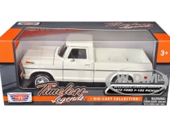 1972 Ford F-100 Pickup Truck Cream "Timeless Legends" Series 1/24 Diecast Model Car by Motormax