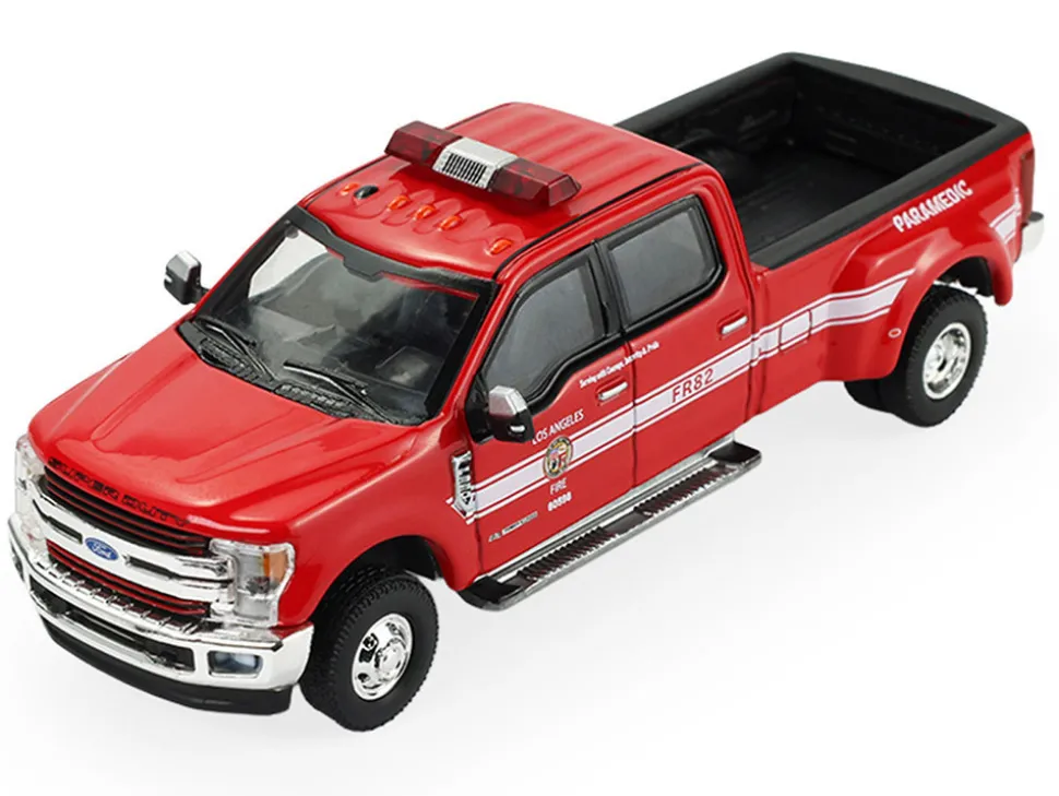 2018 Ford F-350 Pickup Truck "Los Angeles Fire Department" Red with White Stripes "Fire & Rescue" Series #5 1/64 Diecast Model Car by Greenlight