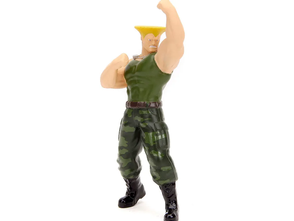 1956 Ford F-100 Pickup Truck Tan and Gray Metallic and Guile Diecast Figure Street Fighter Video Game Anime Hollywood Rides Series 1/24 Diecast Model Car Jada 34373
