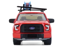 2015 Ford F-150 Pickup Truck with Ladder Rack Red with Black Stripes