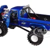 1974 Ford F-250 Ranger XLT Monster Truck 48-Inch Tires Blue Metallic Midwest Four Wheel Drive Center Kings of Crunch Series 1/18 Diecast Model Car Greenlight 13605