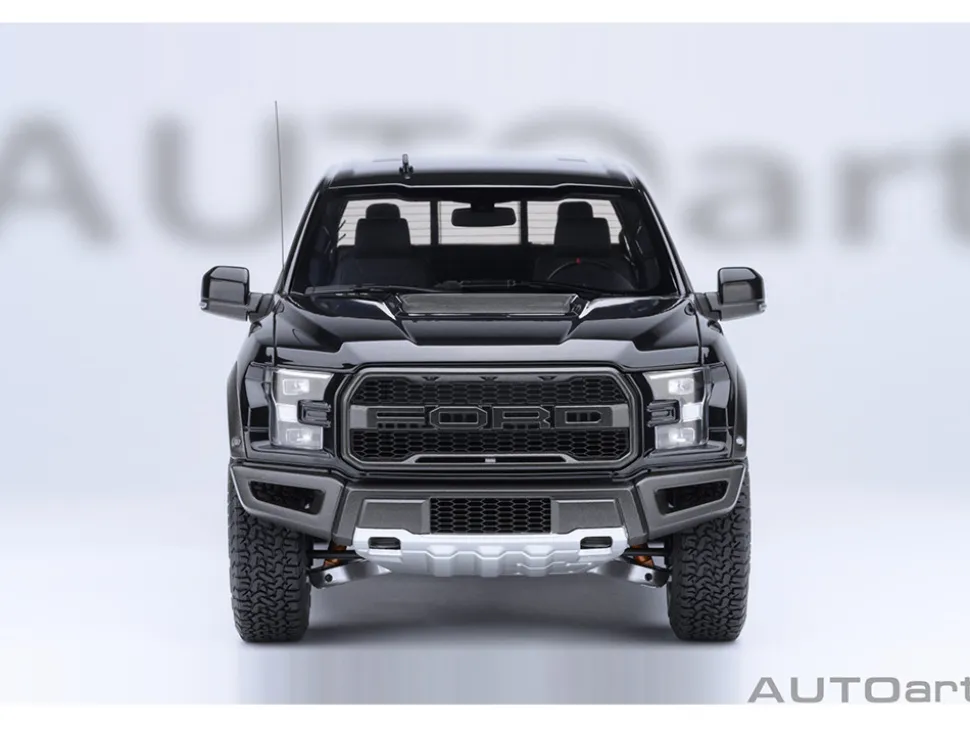 2019 Ford F-150 Raptor Pickup Truck Agate Black 1/18 Model Car by Autoart