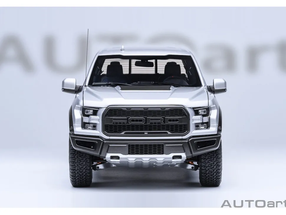 2019 Ford F-150 Raptor Pickup Truck Ingot Silver 1/18 Model Car by Autoart