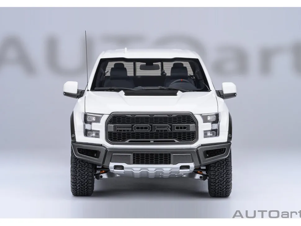 2019 Ford F-150 Raptor Pickup Truck Oxford White 1/18 Model Car by Autoart
