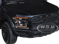 2017 Ford F-150 Raptor Pickup Truck Sunroof Matt Black Die-Cast Collection Series 1/24 Diecast Model Car Motormax 79344