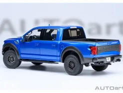 2019 Ford F-150 Raptor Pickup Truck Velocity Blue 1/18 Model Car by Autoart