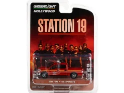 2018 Ford F-150 SuperCrew Red Seattle Fire Dept "Station 19" (2018) TV Series "Hollywood Series" Release 36 1/64 Diecast Model Car Greenlight 44960F