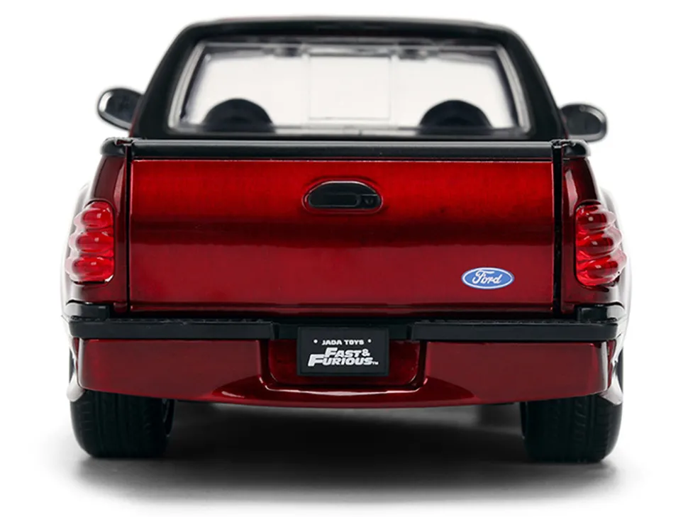 Ford F-150 SVT Lightning Pickup Truck Red Color Brush Finish "The Fast and the Furious" (2001) Movie "25 Years of Fast & Furious" Series 1/24 Diecast Model Car by Jada