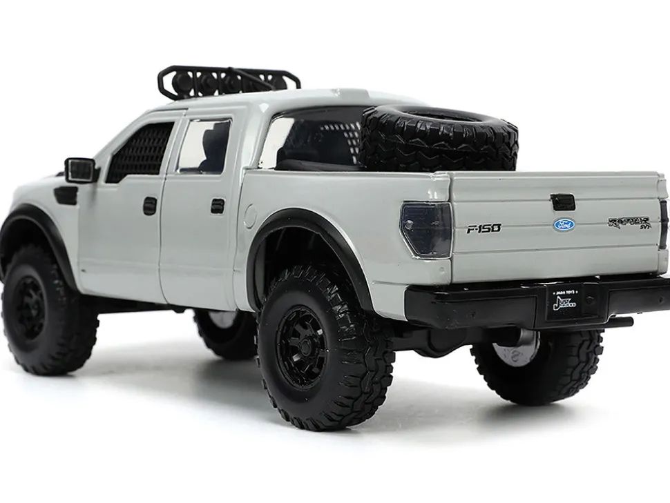 2011 Ford F-150 SVT Raptor Pickup Truck Light Gray with Extra Wheels "Just Trucks" Series 1/24 Diecast Model Car by Jada