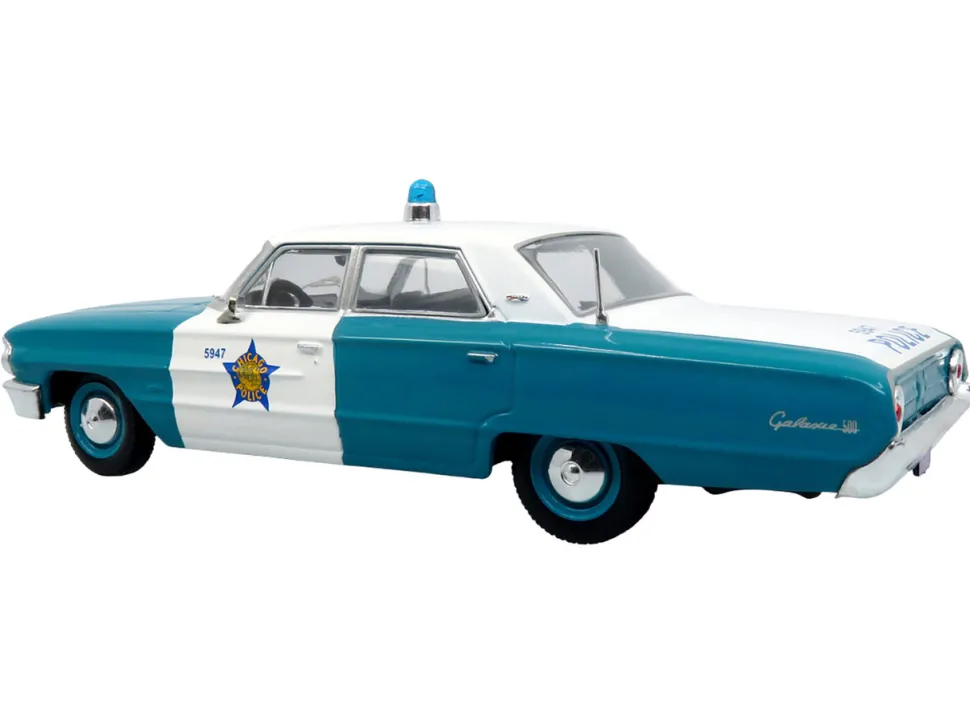 1964 Ford Galaxie 500 Police Car "Chicago Police Department" Blue and White "Five0" Series Limited Edition to 504 pieces Worldwide 1/43 Diecast Model by Iconic Replicas