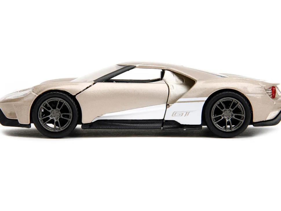 2017 Ford GT Gold Metallic with White Accents Pink Slips Series 1/32 Diecast Model Car Jada 34662