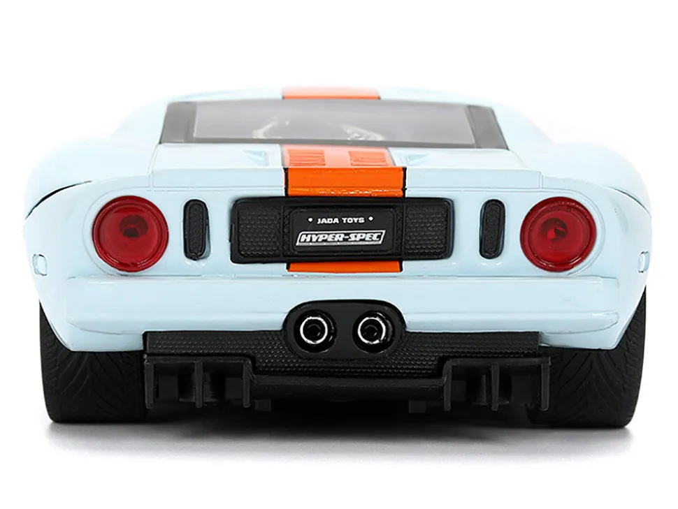 2005 Ford GT #6 "Gulf Oil" Light Blue with Orange Stripes "Hyper-Spec" Series 1/24 Diecast Model Car by Jada