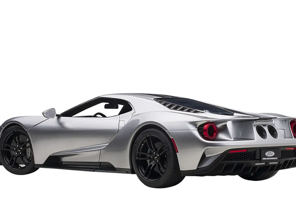 2017 Ford GT Ingot Silver Metallic Black Stripes 1/12 Model Car Autoart 12108