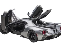 2017 Ford GT Ingot Silver Metallic Black Stripes 1/12 Model Car Autoart 12108