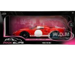 Ford GT40 MK1 Red with White Stripes and Graphics 