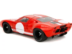 Ford GT40 MK1 Red with White Stripes and Graphics 