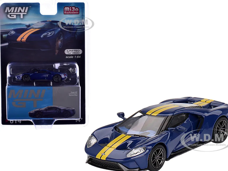 Ford GT Sunoco Blue with Yellow Stripes Limited Edition to 3600 pieces Worldwide 1/64 Diecast Model Car by Mini GT