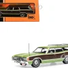 1972 Ford LTD Country Squire Wagon Green Metallic with Woodgrain Sides 1/43 Diecast Model by IXO Models