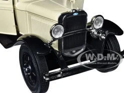 1931 Ford Model AA Pickup Truck Cream Black Platinum Collection Series 1/24 Diecast Model Car Motormax 79377