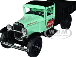 1931 Ford Model AA Pickup Truck Light Green and Black Pause Refresh Drink Coca Cola 1/24 Diecast Model Car Motor City Classics 424024