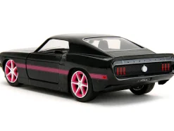 1969 Ford Mustang Black Metallic with Pink Stripes and Wheels Pink Slips Series 1/32 Diecast Model Car Jada 34853
