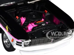 1970 Ford Mustang BOSS 429 "Pro Street" Black and Gray with Graphics Limited Edition to 6650 pieces Worldwide 1/24 Diecast Model Car by M2 Machines