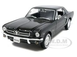 1964 1/2 Ford Mustang Coupe Hard Top Black 1/24 Diecast Model Car Welly 22451