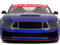 2024 Ford Mustang Dark House Candy Blue with White Top and Mustang Horse Graphics Bigtime Muscle Series 1/24 Diecast Model Car Jada 35419