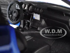 2018 Ford Mustang GT 5.0 Blue Black Wheels 1/24 Diecast Model Car Motormax 79352