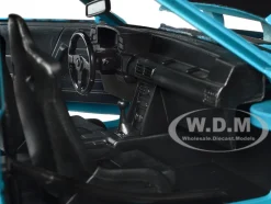1989 Ford Mustang GT Blue with Black Hood Stripes 
